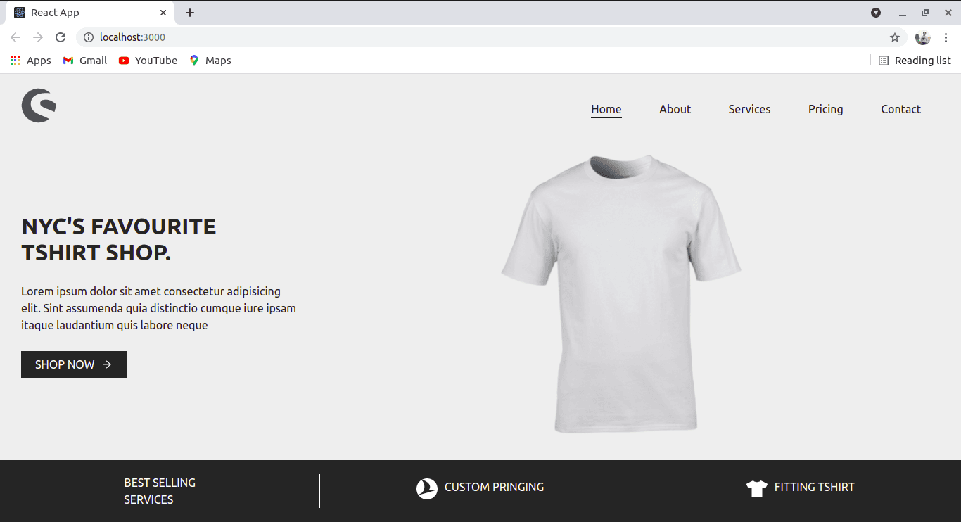 T-Shirt Landing Page